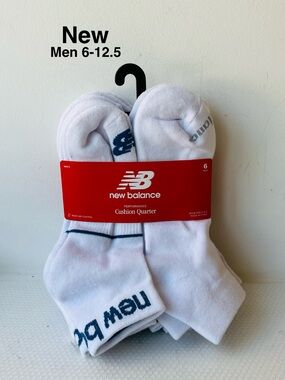 NEW New Balance Performance Cushion Quarter Men's Socks 6-12.5 Pack of 6 pairs⭐️